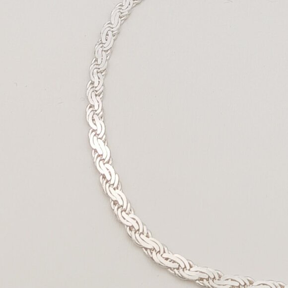 MILOR Italy 925 Sterling Silver French Link Chain Bracelet - Picture 3 of 13